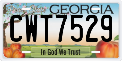 GA license plate CWT7529