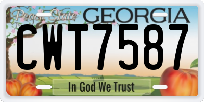 GA license plate CWT7587