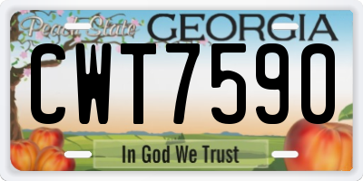 GA license plate CWT7590