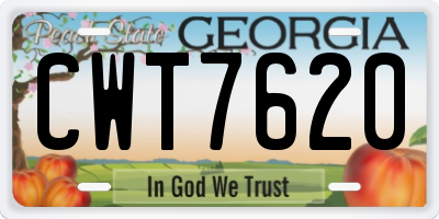 GA license plate CWT7620