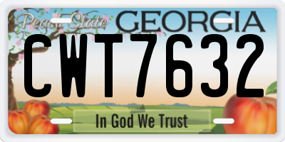 GA license plate CWT7632