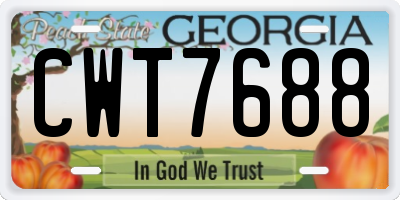GA license plate CWT7688
