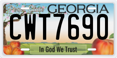 GA license plate CWT7690