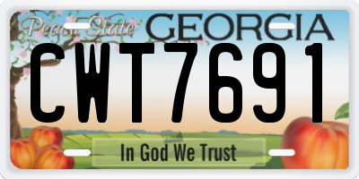 GA license plate CWT7691