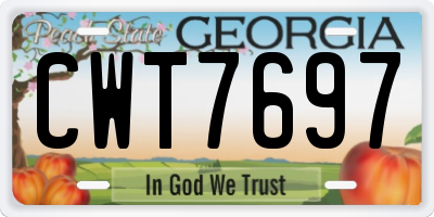 GA license plate CWT7697