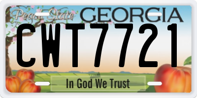 GA license plate CWT7721