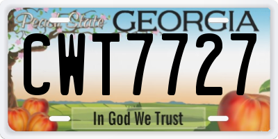 GA license plate CWT7727