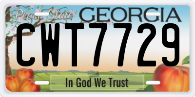 GA license plate CWT7729