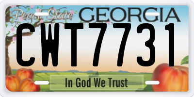 GA license plate CWT7731