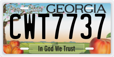GA license plate CWT7737