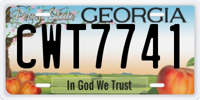 GA license plate CWT7741
