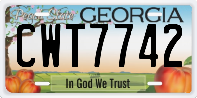 GA license plate CWT7742
