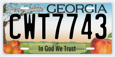 GA license plate CWT7743