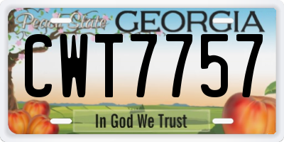 GA license plate CWT7757