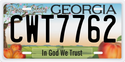 GA license plate CWT7762