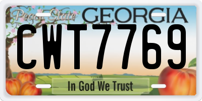 GA license plate CWT7769