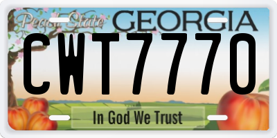 GA license plate CWT7770