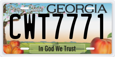 GA license plate CWT7771