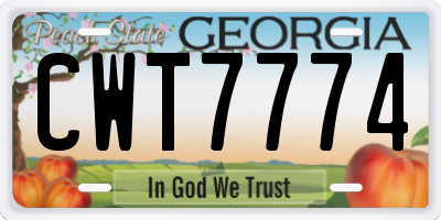 GA license plate CWT7774