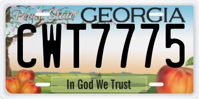 GA license plate CWT7775