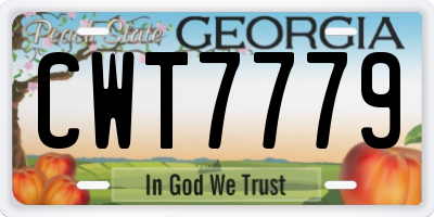 GA license plate CWT7779