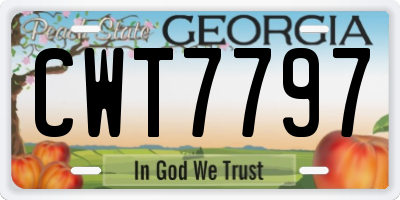 GA license plate CWT7797