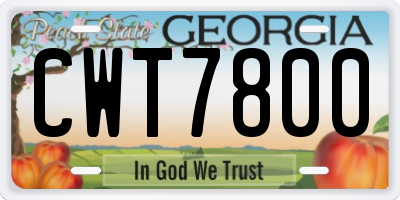 GA license plate CWT7800
