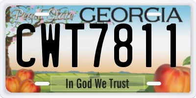 GA license plate CWT7811