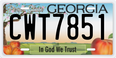 GA license plate CWT7851