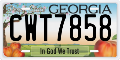 GA license plate CWT7858