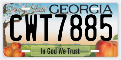 GA license plate CWT7885