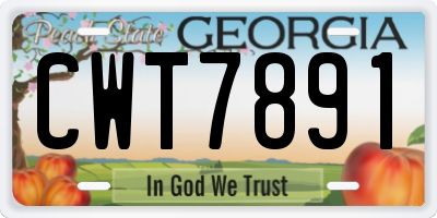 GA license plate CWT7891