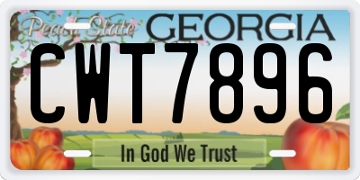 GA license plate CWT7896