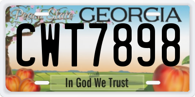 GA license plate CWT7898