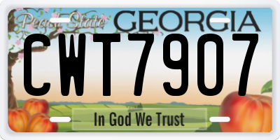 GA license plate CWT7907