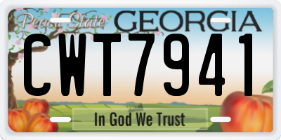 GA license plate CWT7941