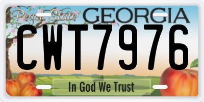GA license plate CWT7976