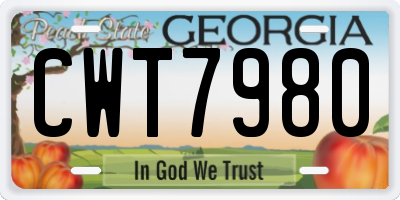 GA license plate CWT7980