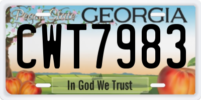 GA license plate CWT7983