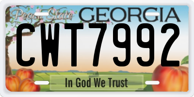 GA license plate CWT7992