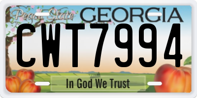 GA license plate CWT7994