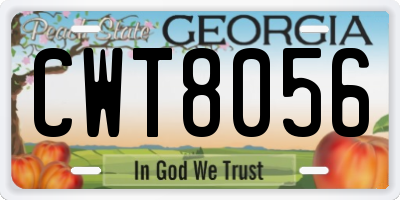 GA license plate CWT8056