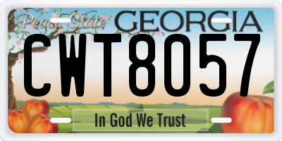 GA license plate CWT8057