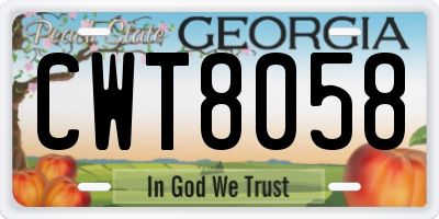 GA license plate CWT8058