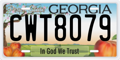GA license plate CWT8079