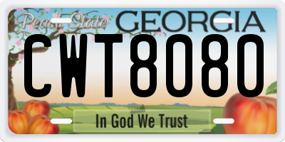 GA license plate CWT8080