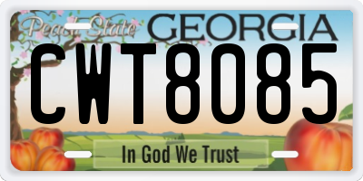 GA license plate CWT8085
