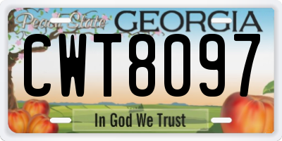 GA license plate CWT8097