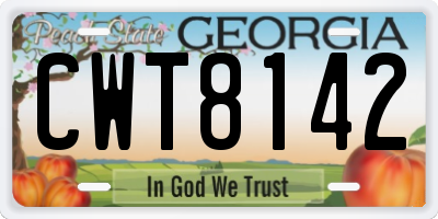 GA license plate CWT8142