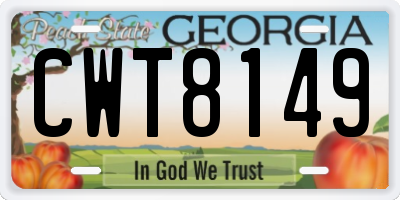 GA license plate CWT8149
